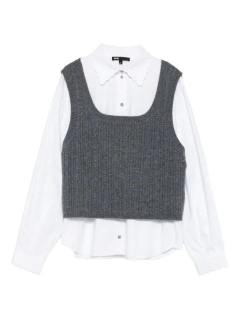 Maje camisa de canalé a capas