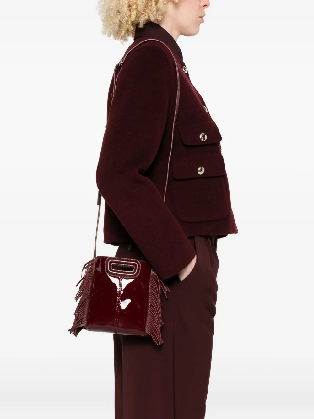 Maje mini fringe-edged cross body bag | Mini Bags | Image 2