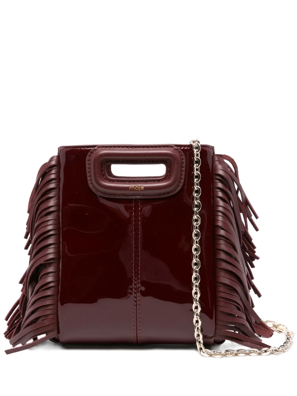 Maje mini fringe-edged cross body bag | Red | Image 1