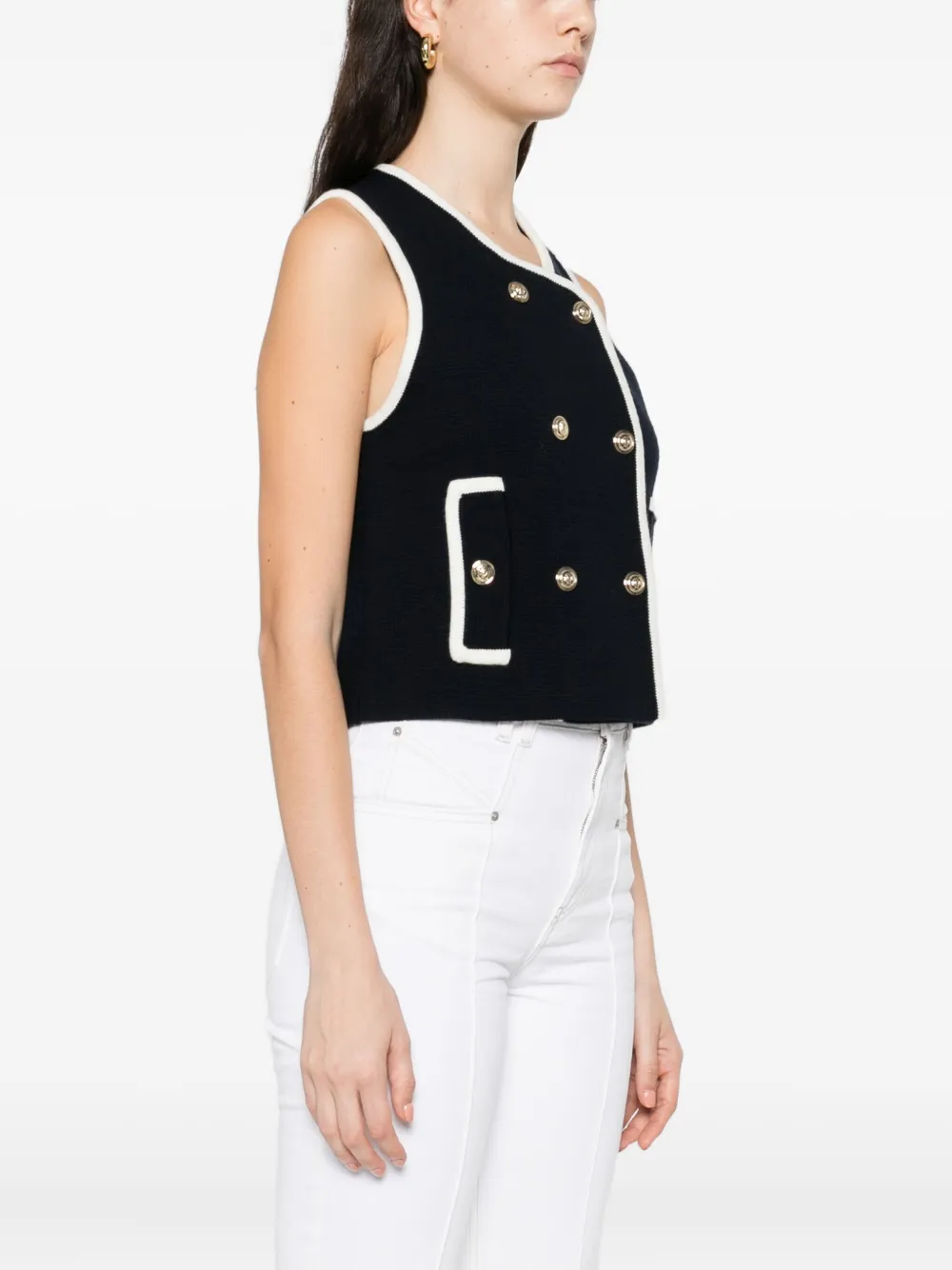 Maje Spencer met knoopsluiting Blauw