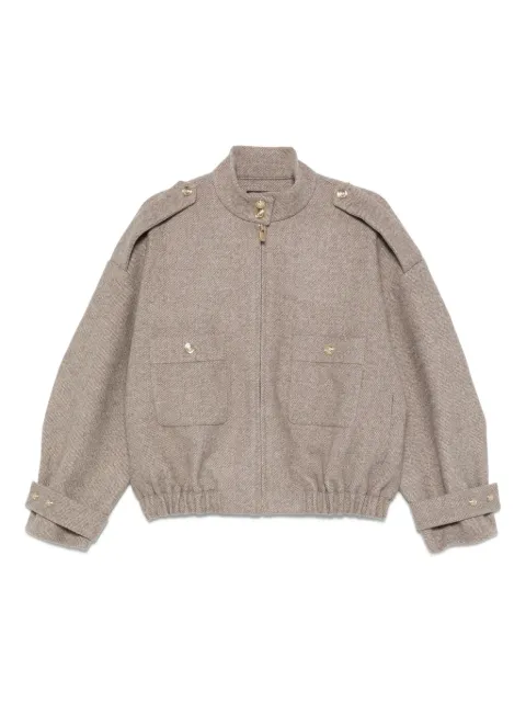 Maje button-detailed bomber jacket