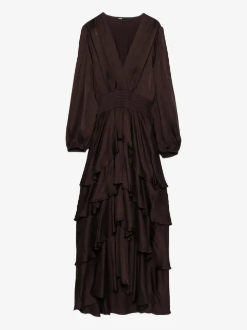 Maje V-neck ruffled mini dress
