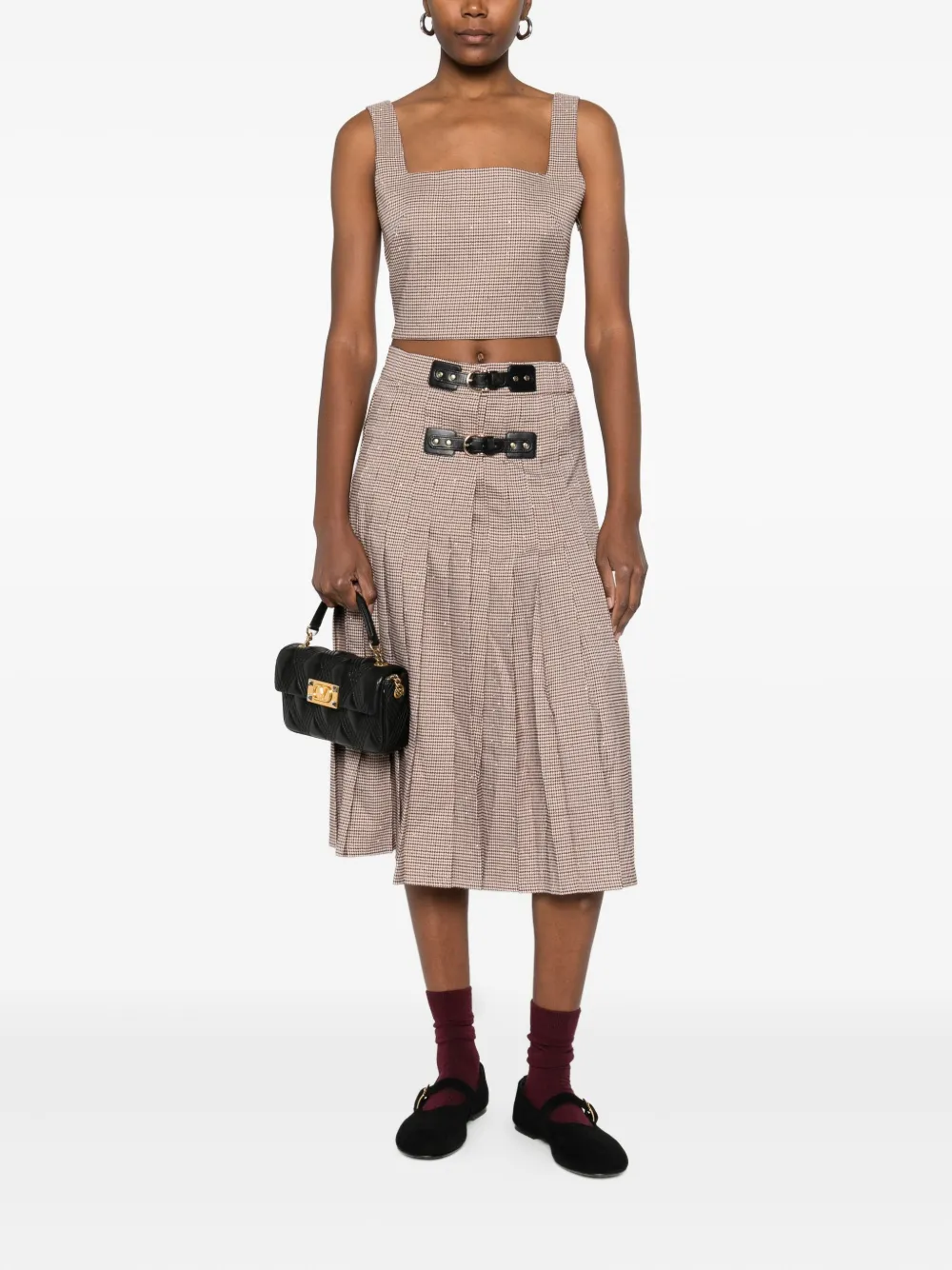 Maje check square-neck top | Vests & Tank Tops | Image 2
