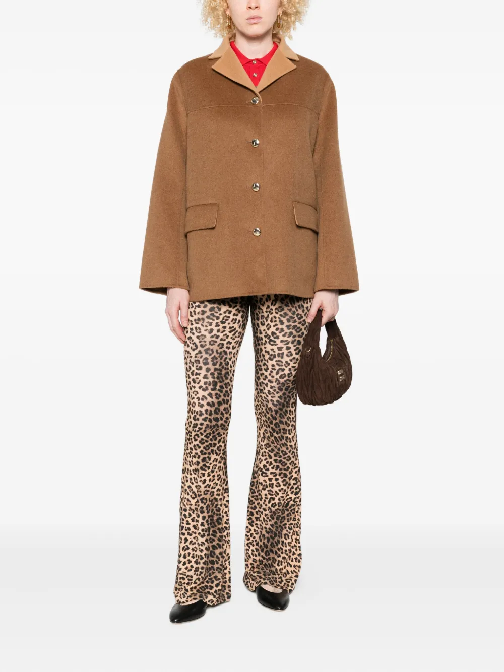 Maje Broek met luipaardprint - Bruin