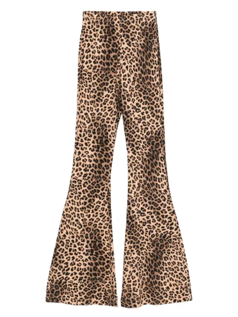 Maje pantalones acampanados con estampado de leopardo