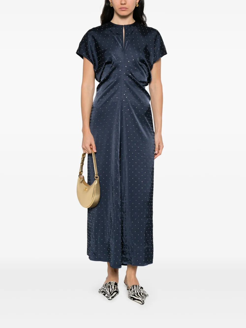 Maje Jurk met korte mouwen - Blauw