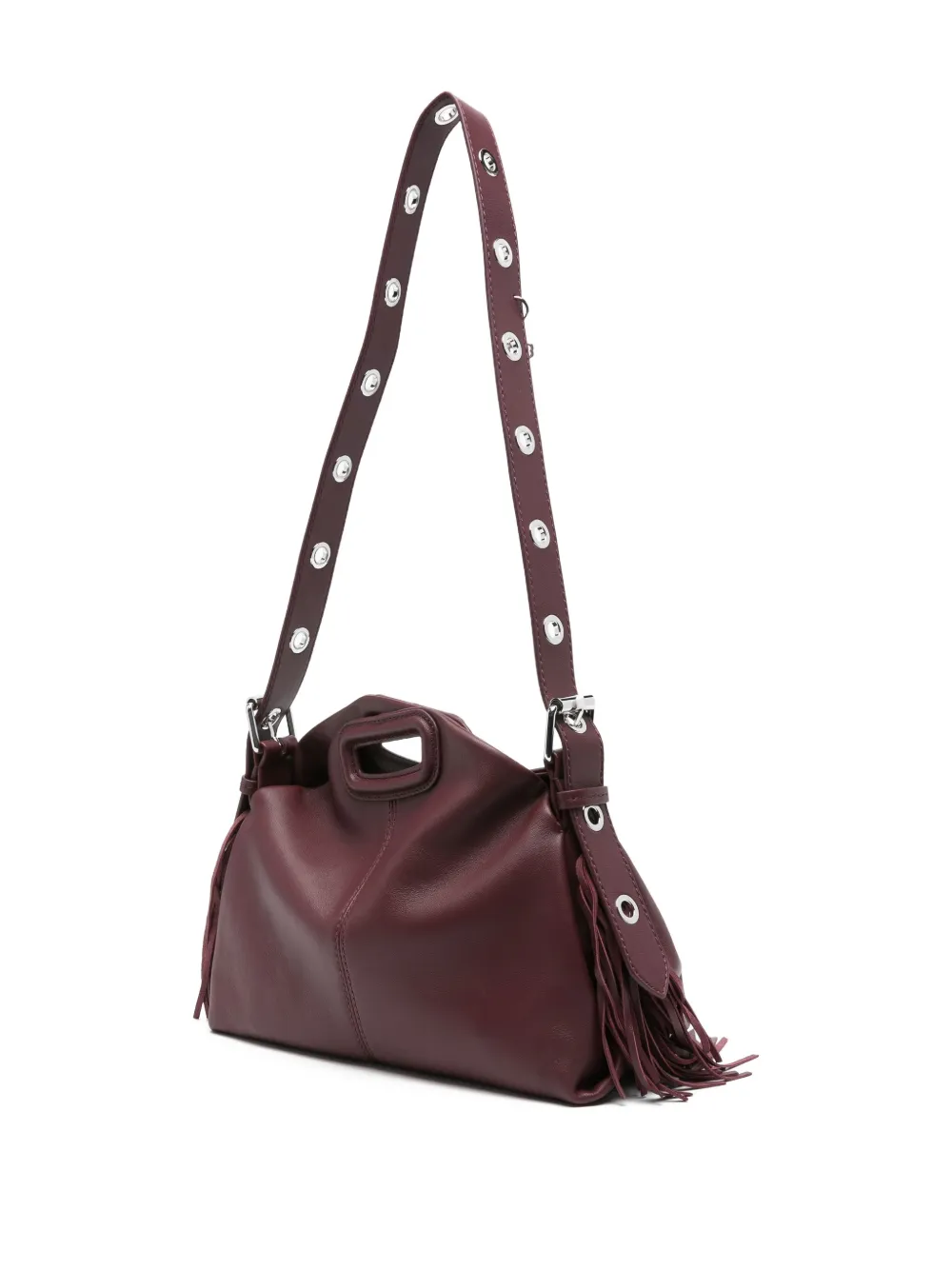 Maje Leren shopper Rood