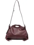 Maje fringed leather tote bag - Red