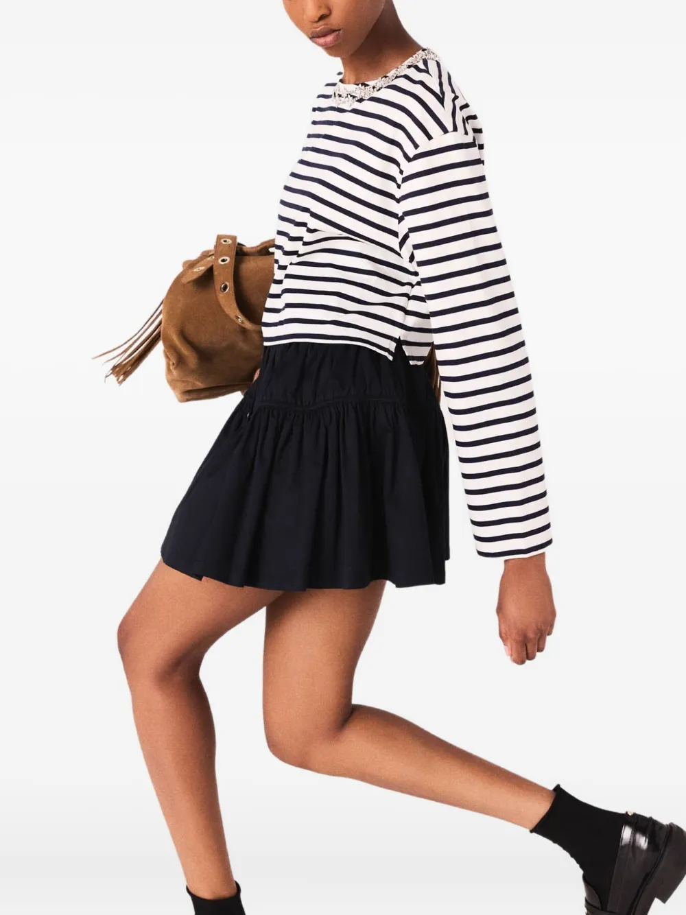 Maje Gestreept T-shirt Wit