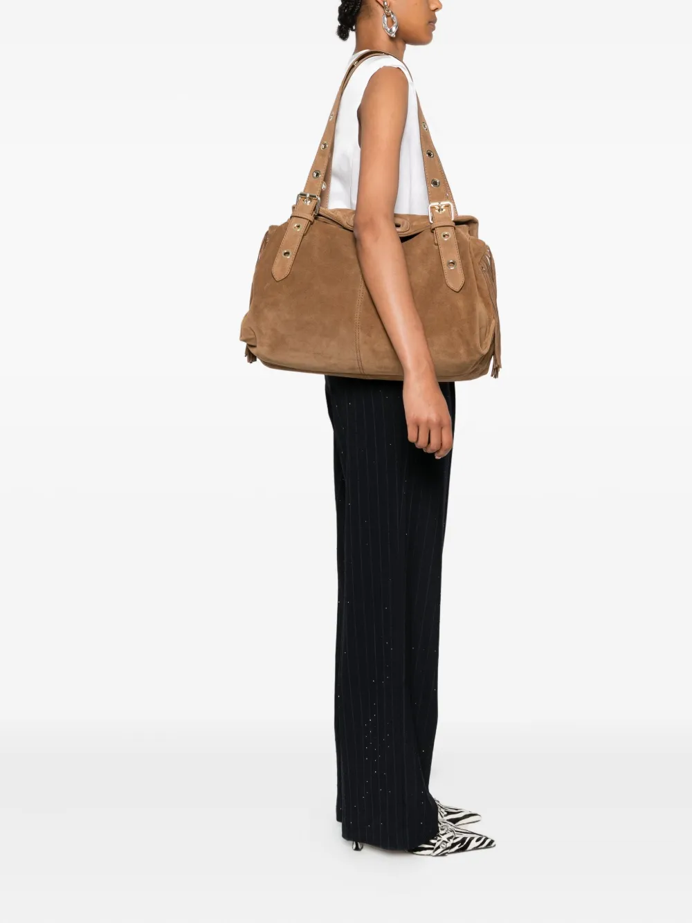 Maje Miss M suede fringe shoulder bag | Image 2