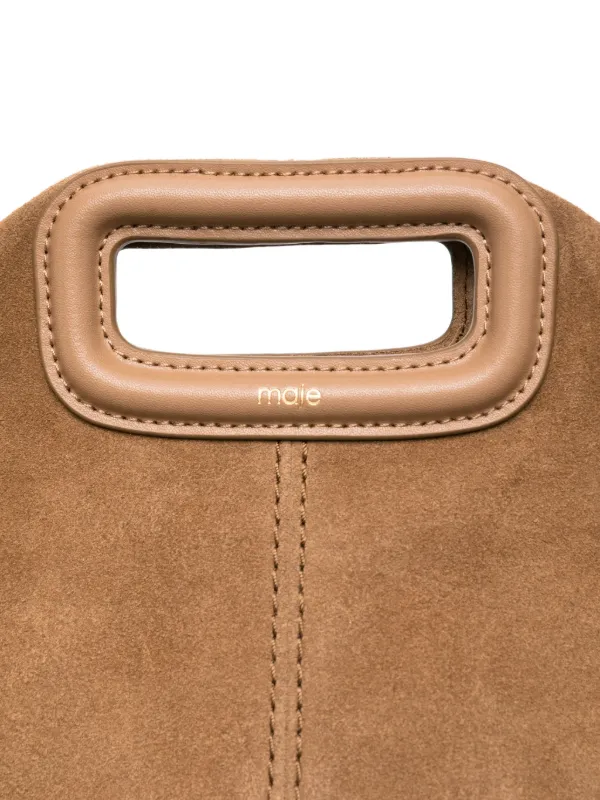 Maje Miss M Suede Fringe Shoulder Bag Neutrals FARFETCH JO