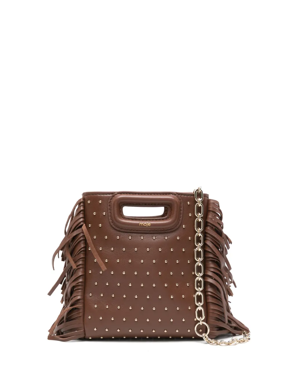 Maje M studded mini bag | Brown | Image 1