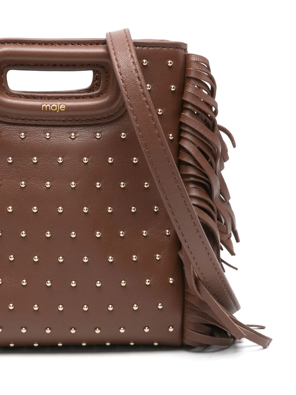 Maje Crossbodytas verfraaid met studs Bruin