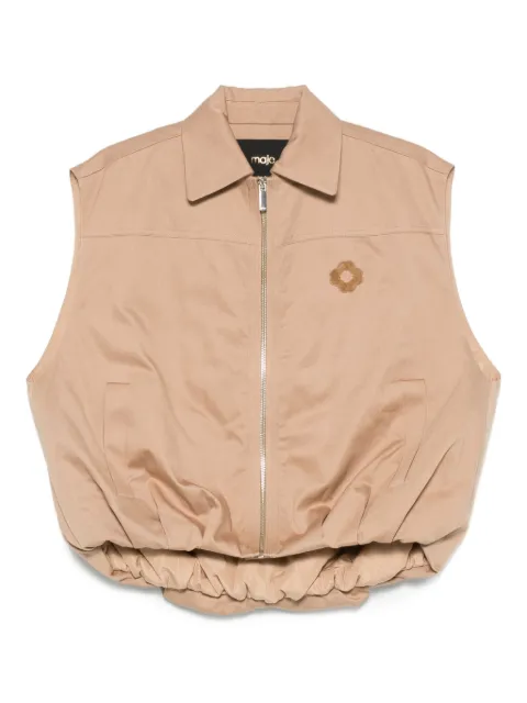 Maje flower-detail zip-front waistcoat