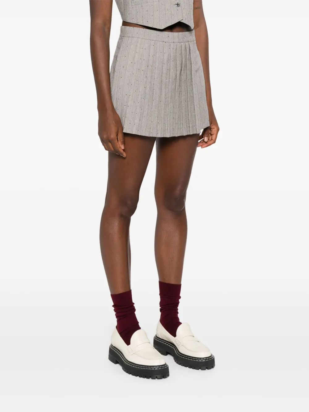 Maje Skorts met krijtstreep Grijs