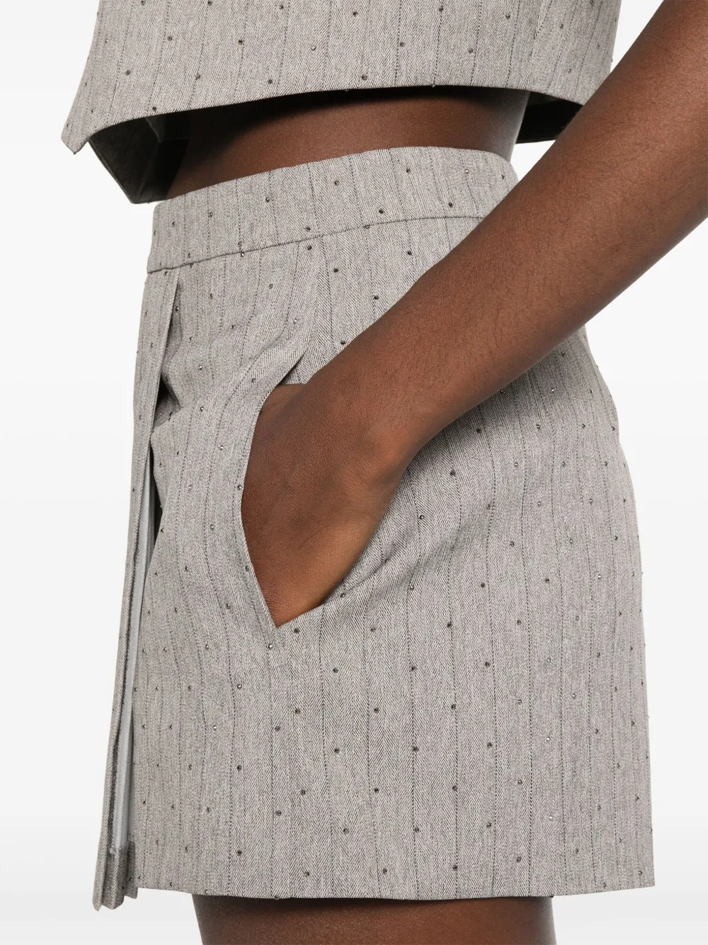 Maje Skorts met krijtstreep Grijs