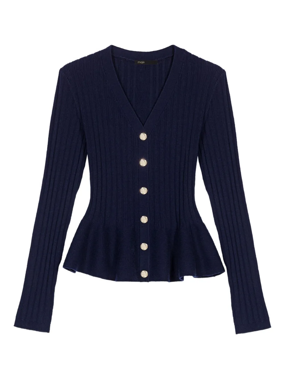 Maje button-down peplum cardigan | Blue | Image 1