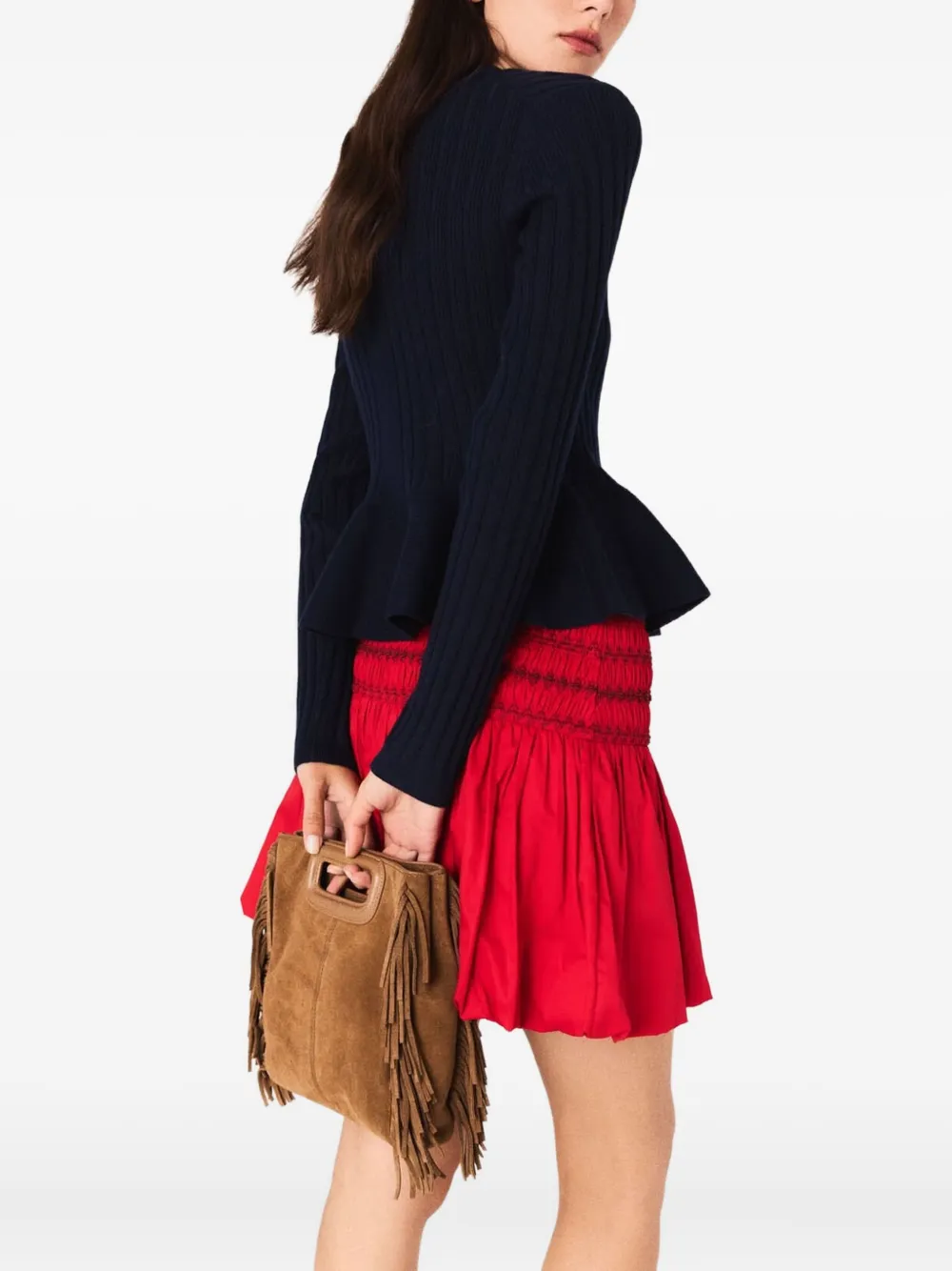 Maje Button-down peplum vest Blauw