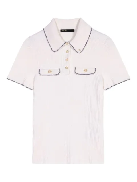 Maje ribbed-knit polo shirt