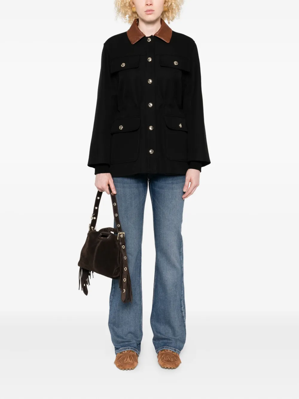 Maje Jeans met ritszak - Blauw
