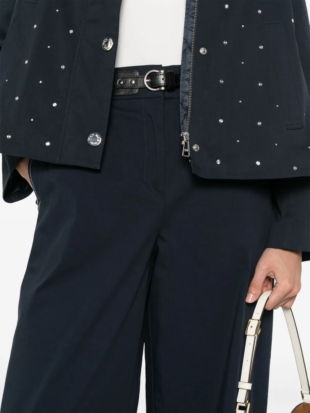 Maje Broek met wijde pijpen Blauw