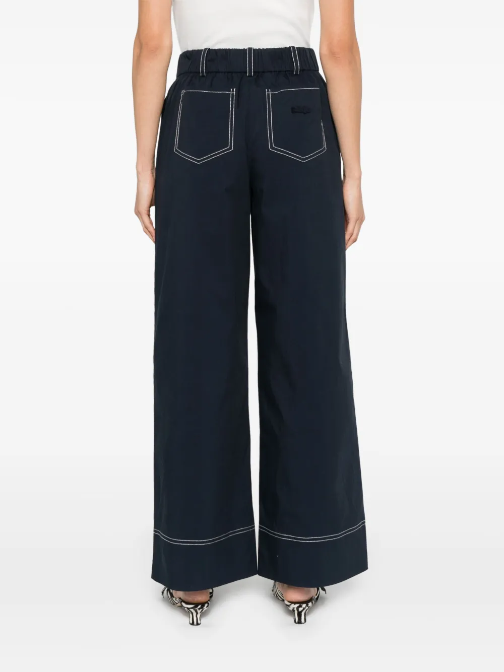 Maje Broek met wijde pijpen Blauw