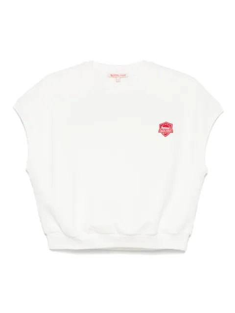 Maje embroidered-logo crop sweatshirt