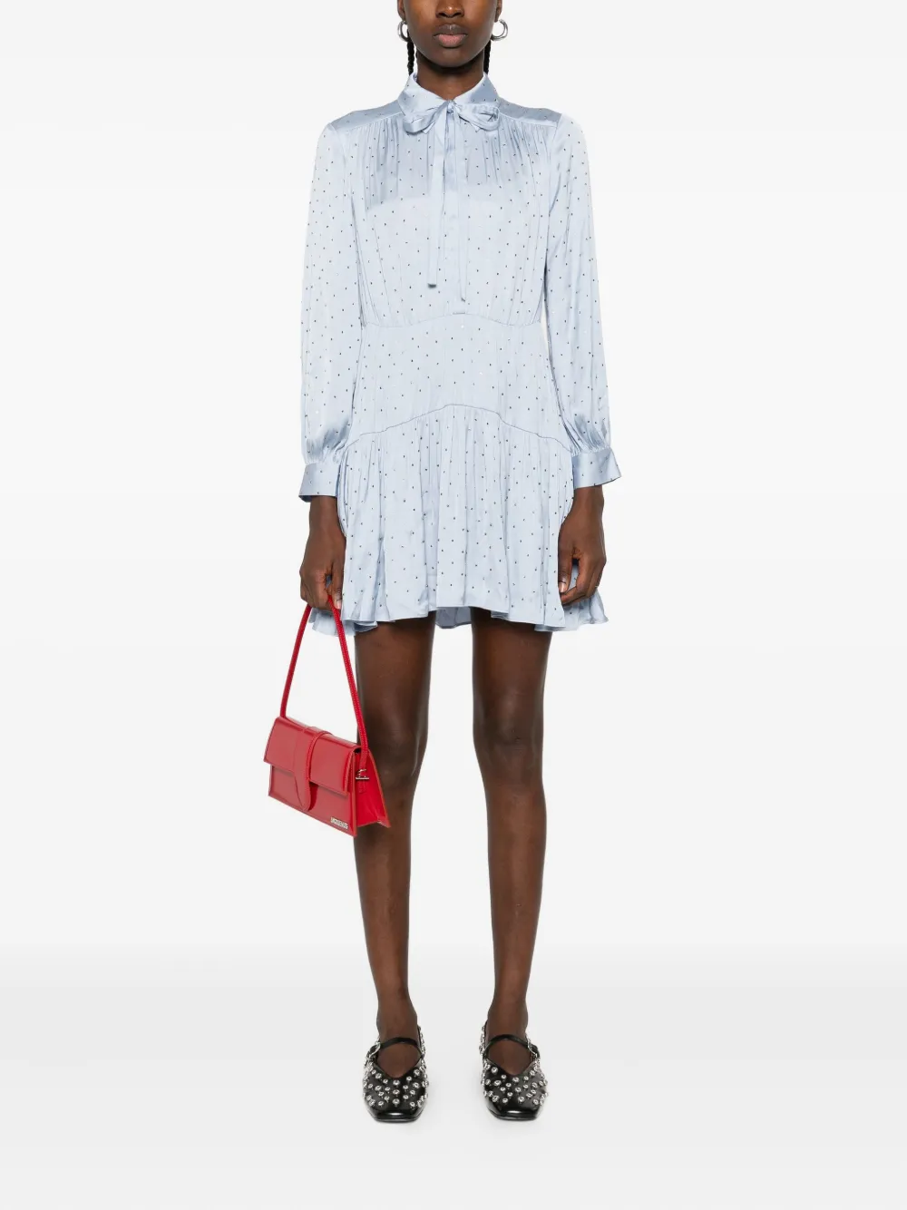 Maje Mini-blousejurk met studs - Blauw