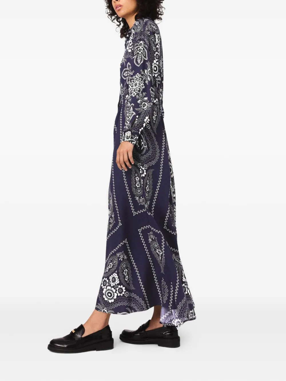 Maje Jurk met print Blauw