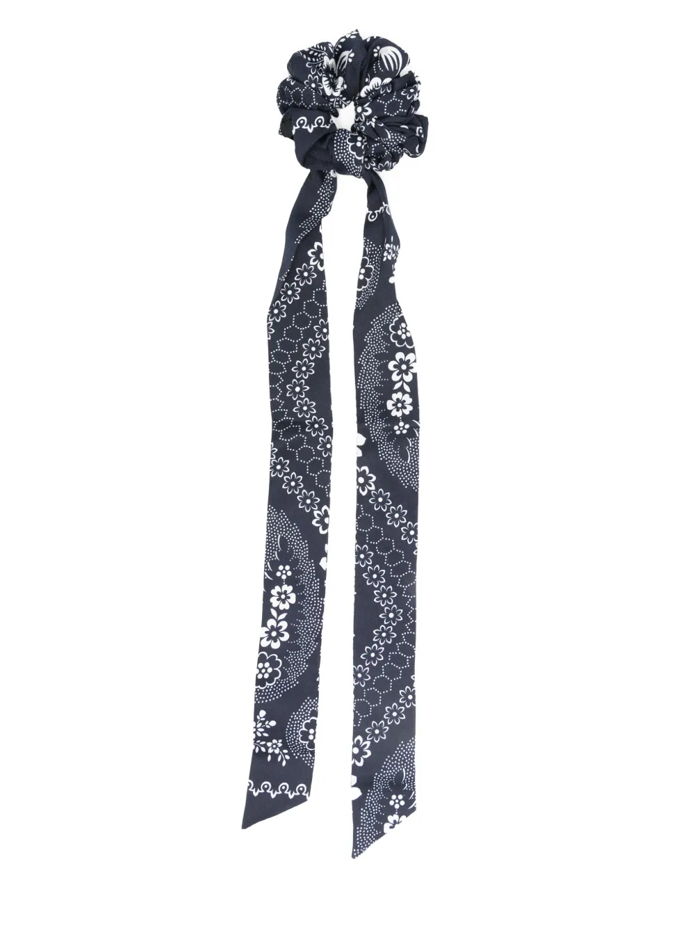 Maje bandana-print silk scrunchie Blauw