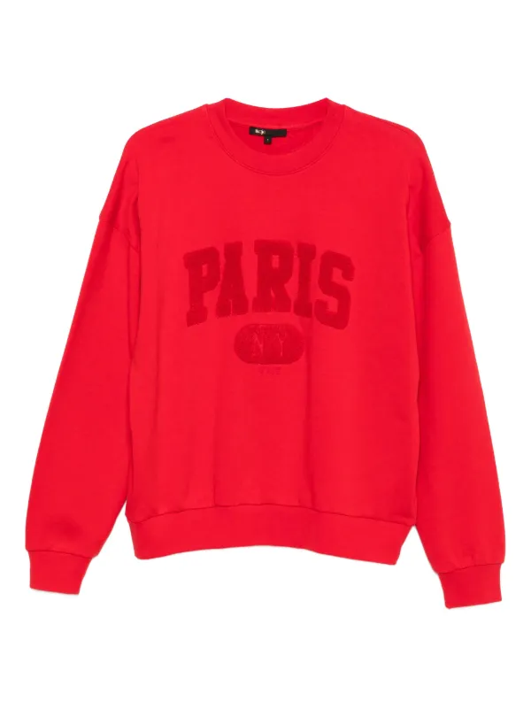 Sweat MAJE Rouge Taille 36 - 100% Coton - Occasion Très Bon état