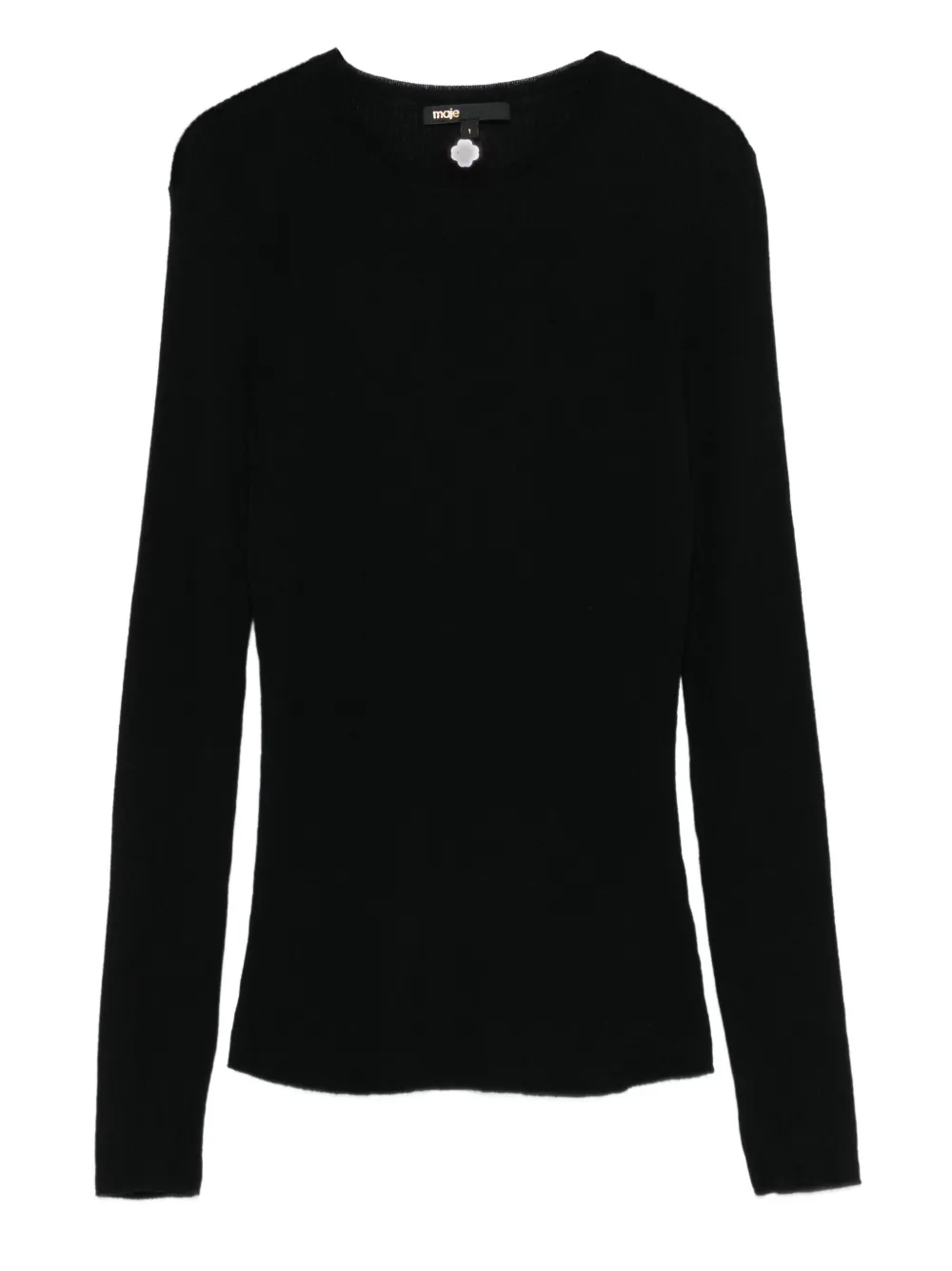Maje ribbed long-sleeve t-shirt | Black | Image 1
