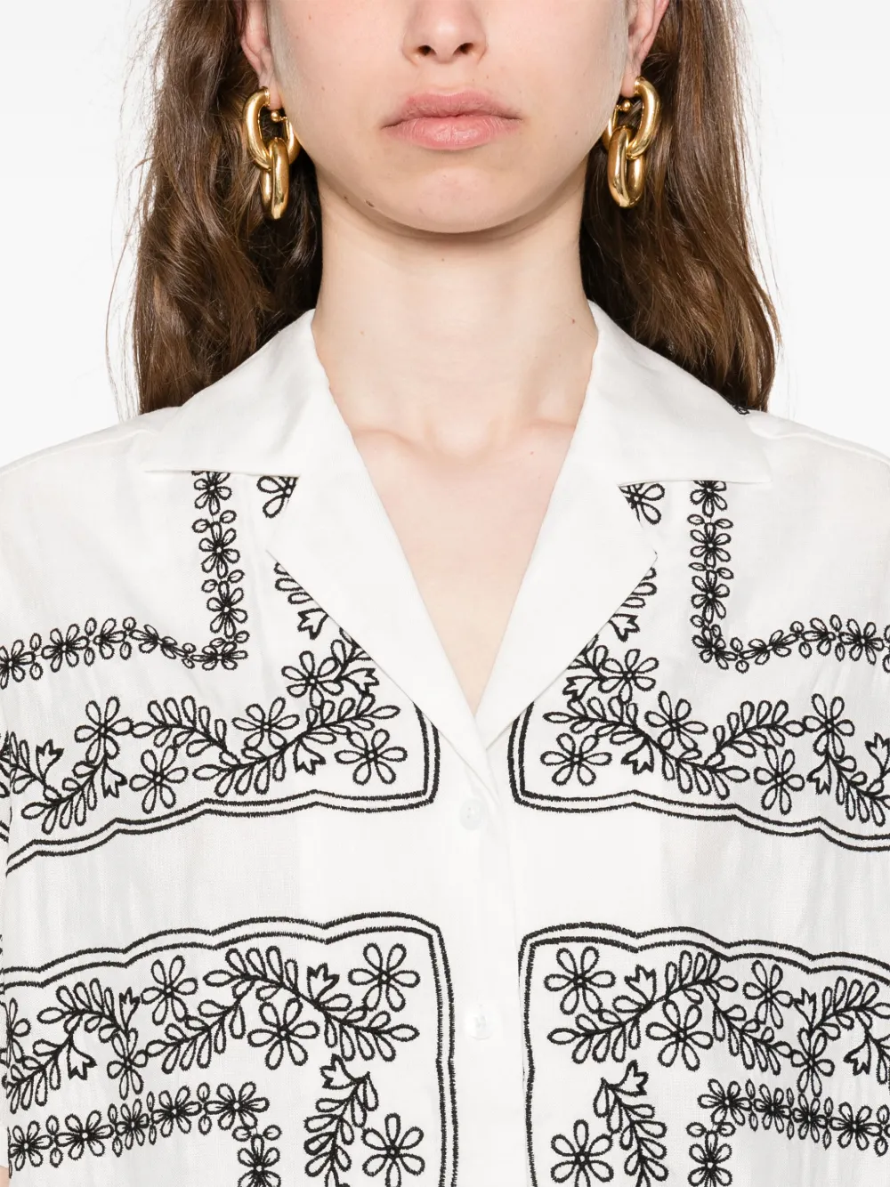Maje Blouse met borduurwerk Wit
