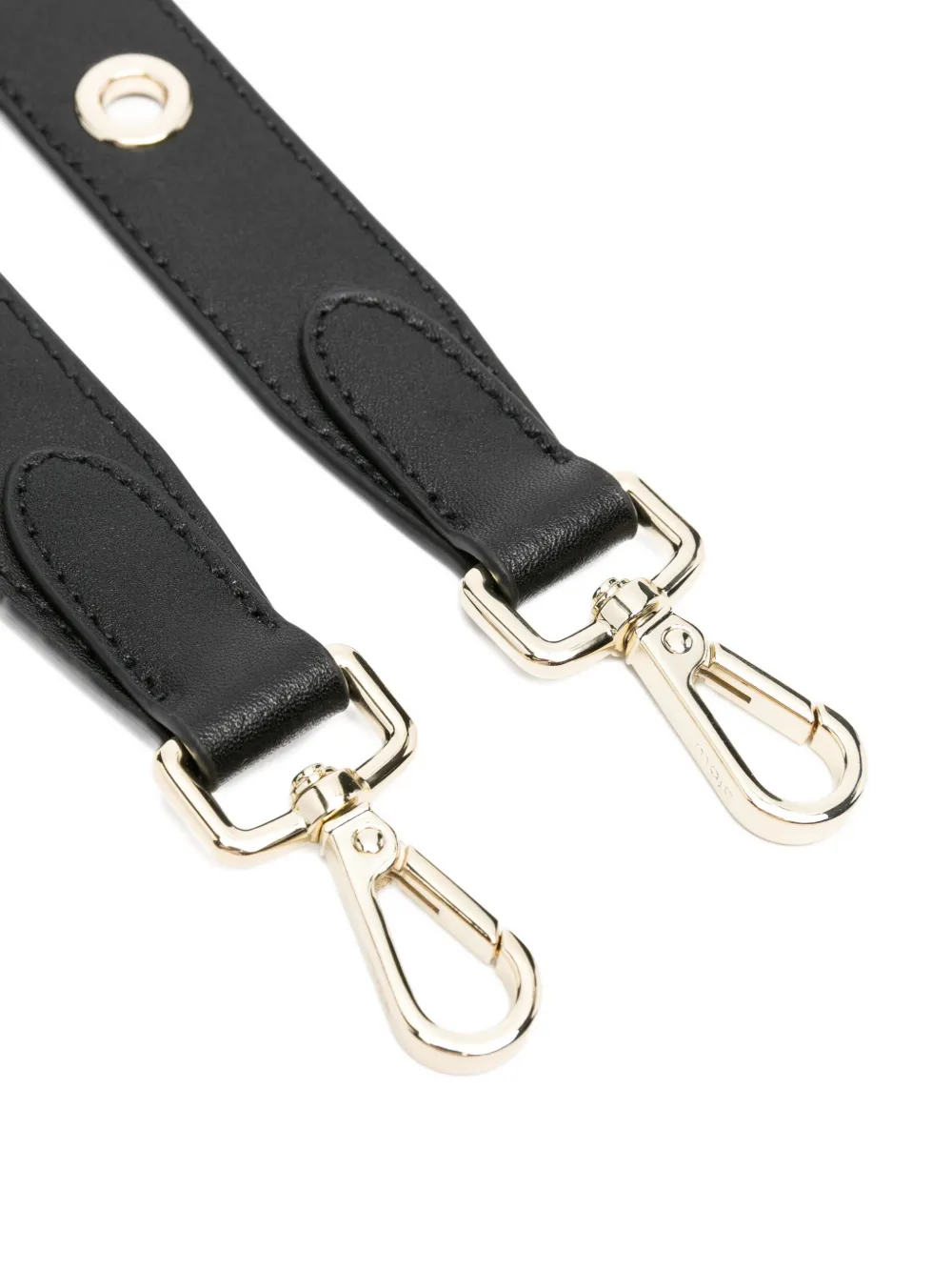 Maje Leren schouderband met ringlets Zwart