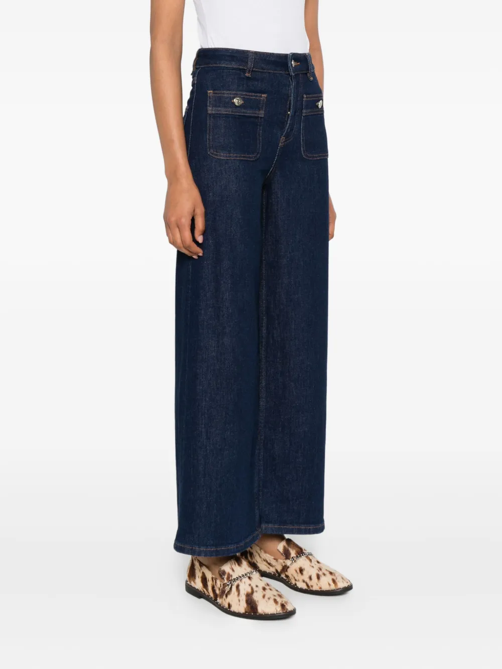 Maje Stretch-katoenen jeans Blauw