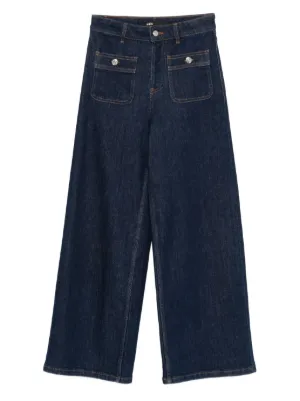 Jacquemus Le De-Nîmes Ovalo Pleated Jeans | Blue | FARFETCH