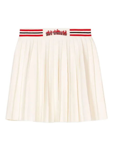 Maje flame-embroidered pleated skirt