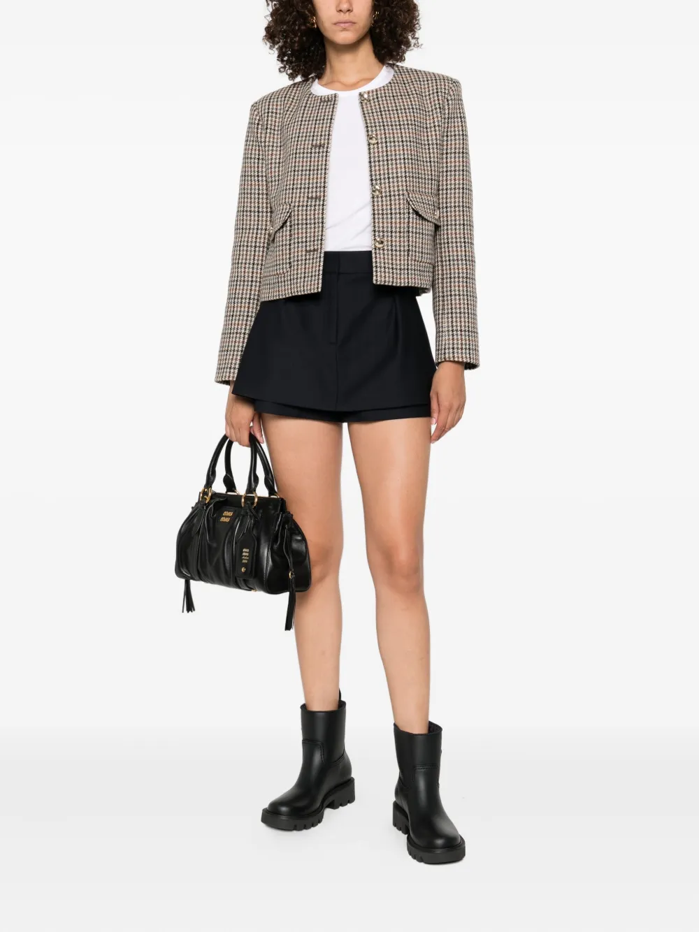 Maje Geplooide gelaagde shorts Blauw