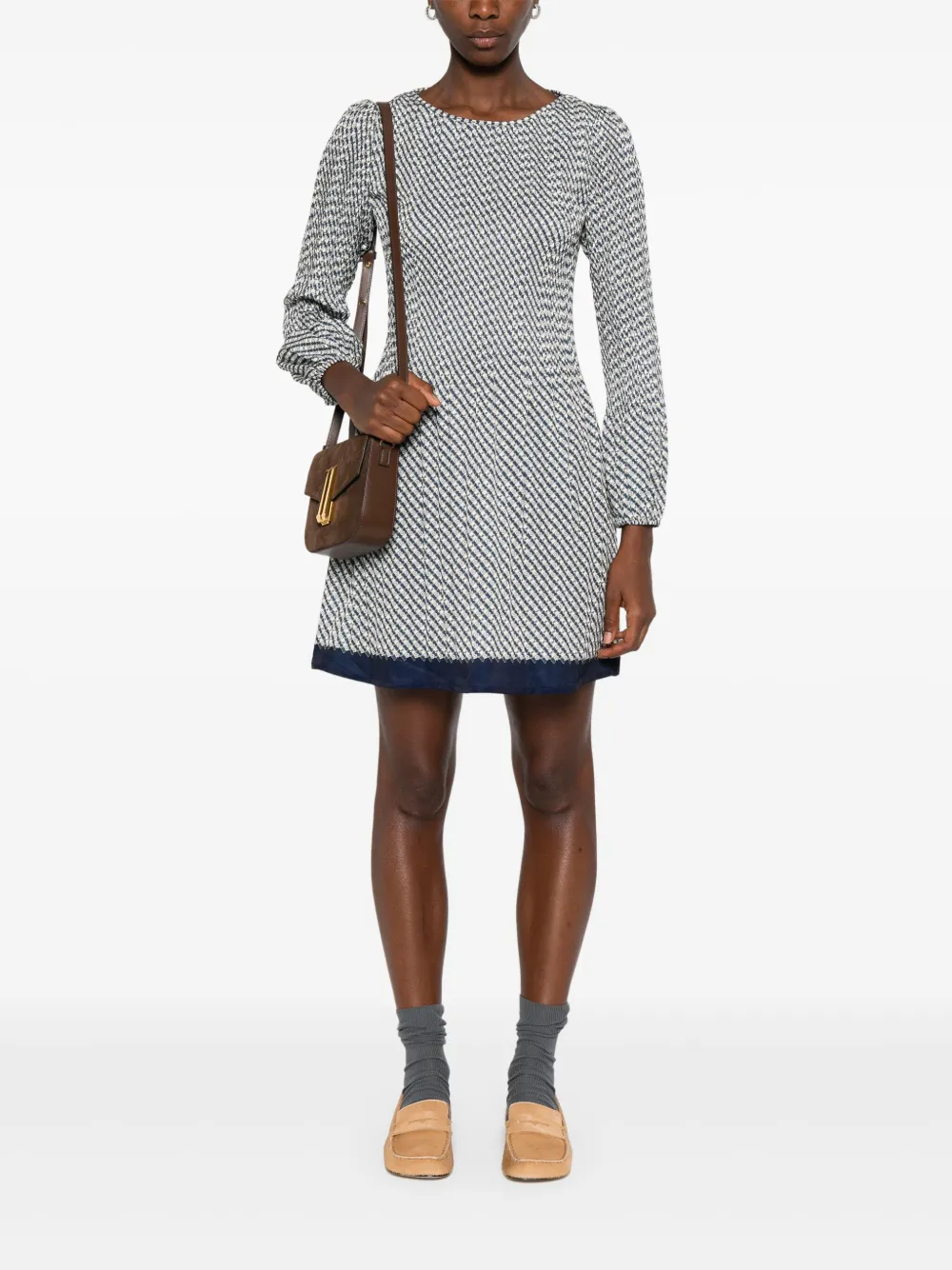 Maje Mini-jurk met print Beige