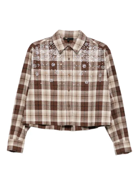 Maje embellished check-pattern shirt