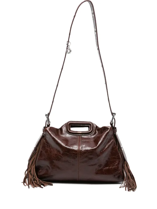 Maje Leather Fringe Tote Bag Brown FARFETCH AZ