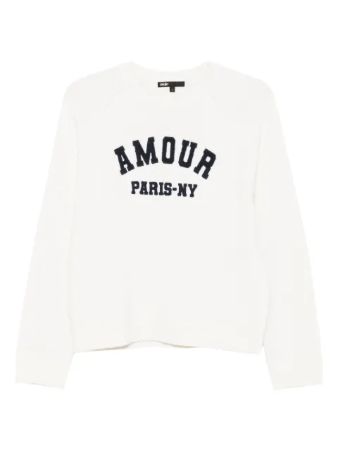 Maje Amour Paris-NY embroidered sweater 