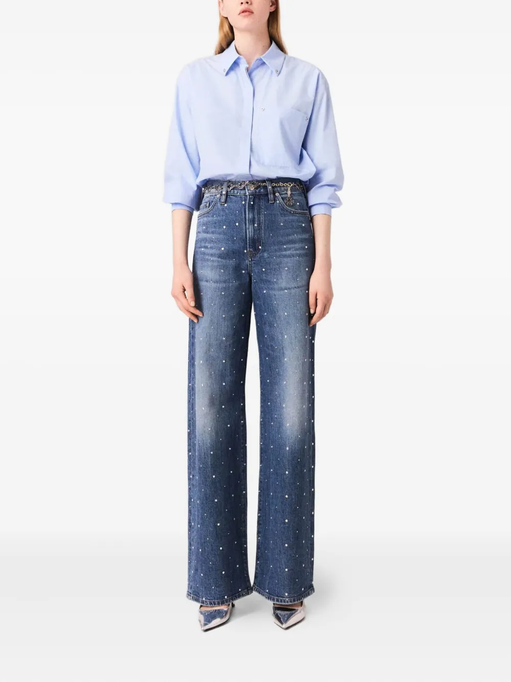 Maje Jeans met studs - Blauw