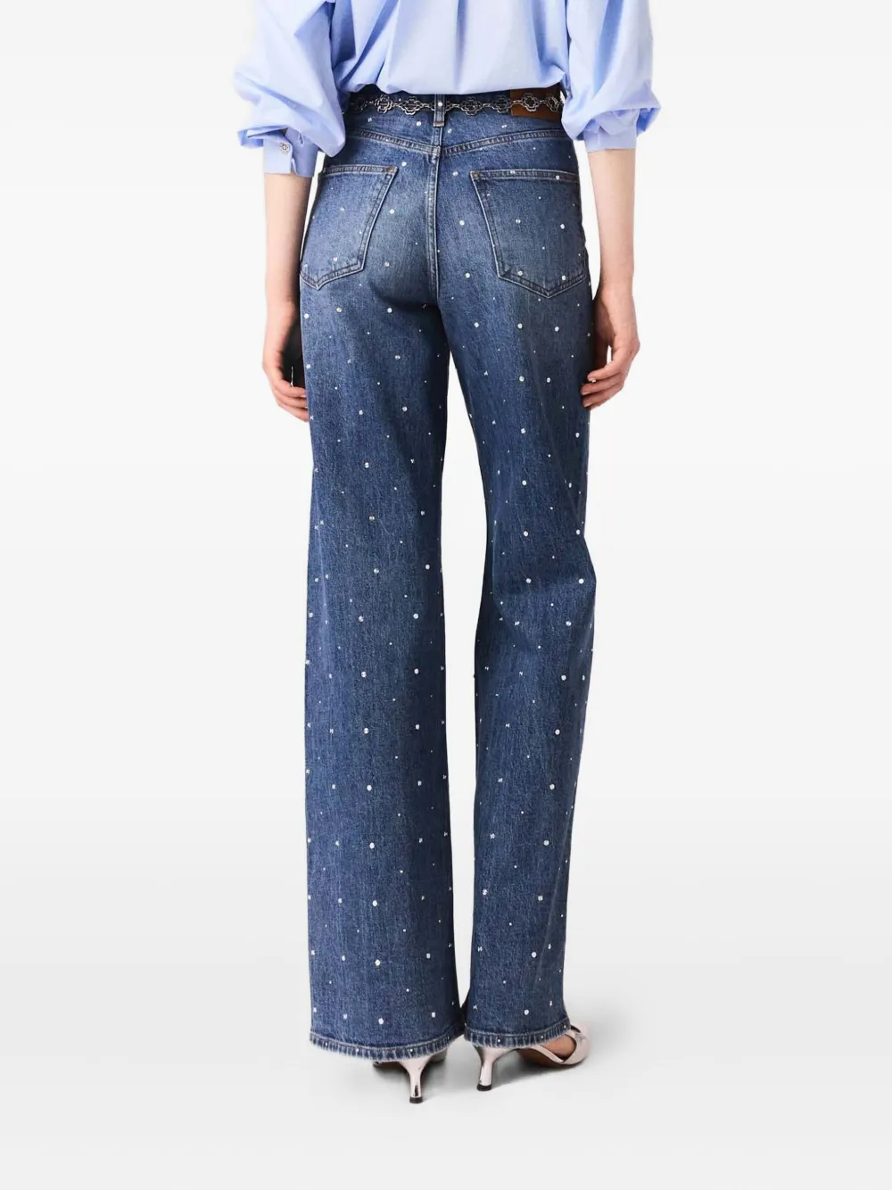 Maje Jeans met studs Blauw