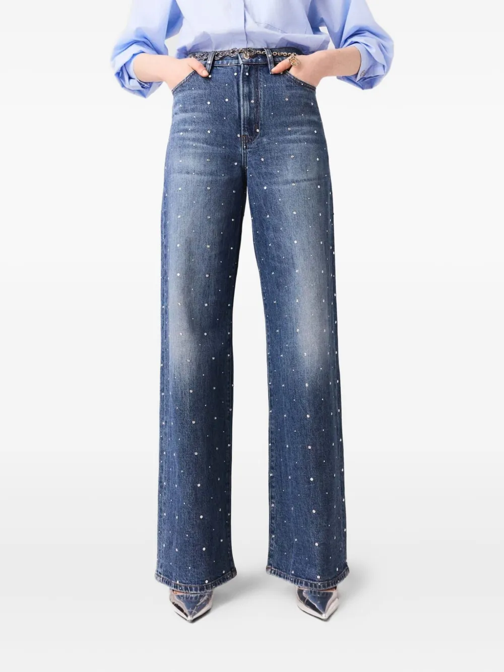 Maje Jeans met studs Blauw