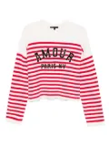 Maje striped embroidered sweater - Neutrals