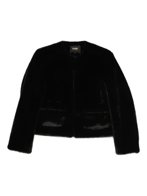 Maje crew-neck faux-fur jacket