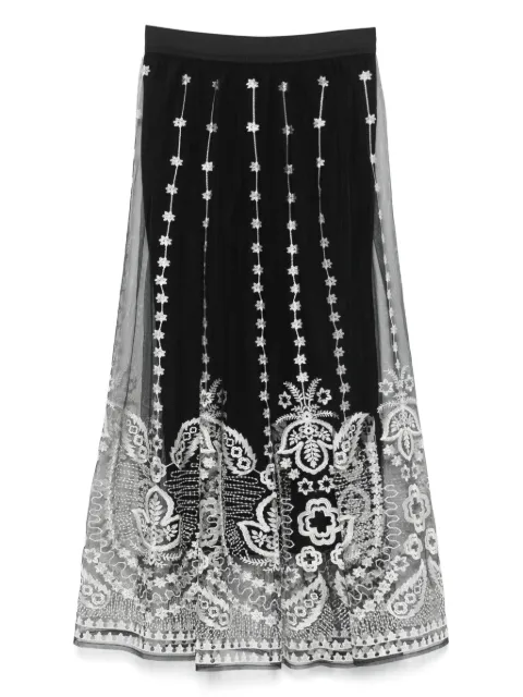 Maje lace-detail maxi skirt