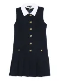Maje pleated-collar dress - Blue