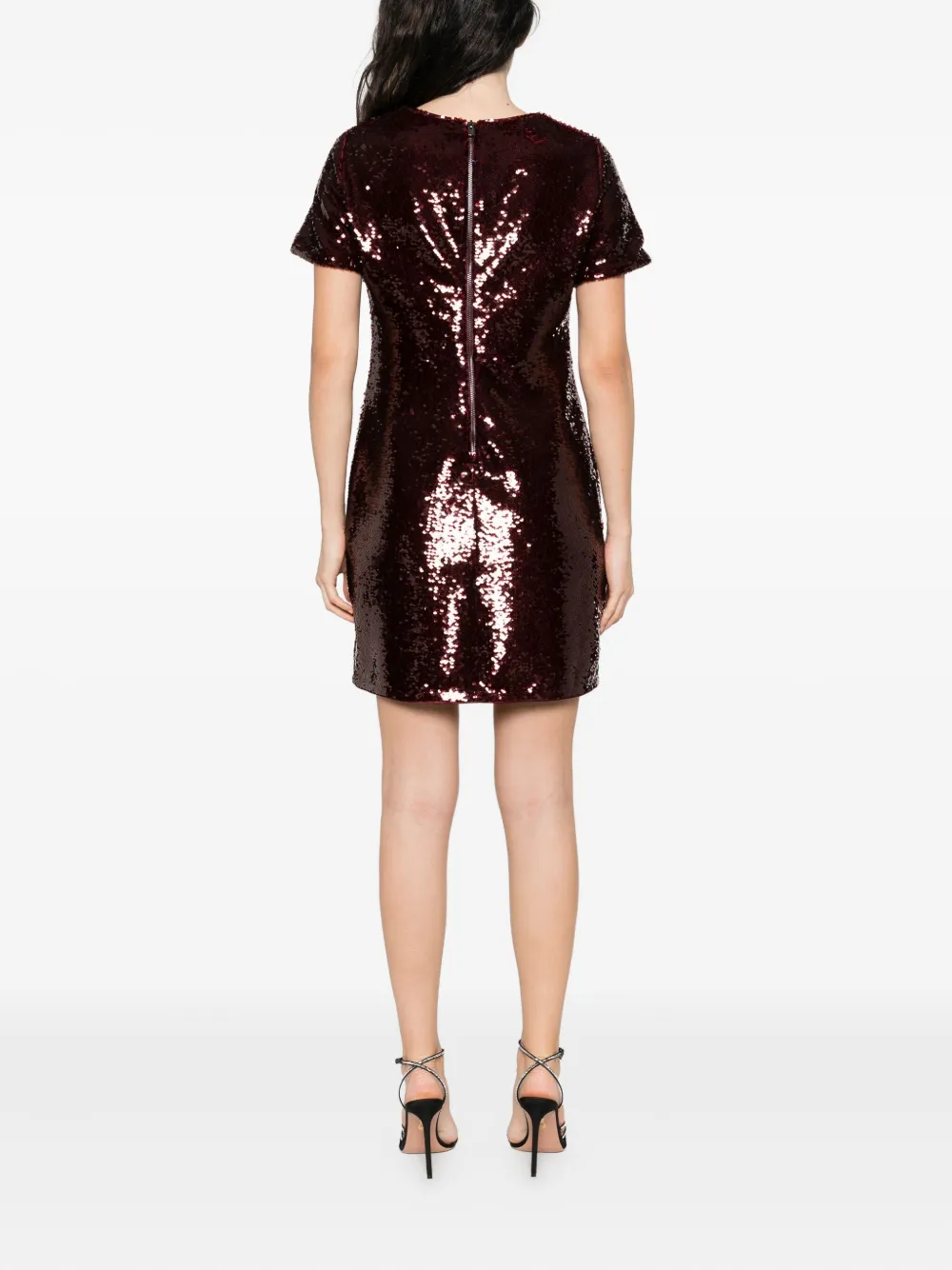 Maje Jurk verfraaid met pailletten Rood